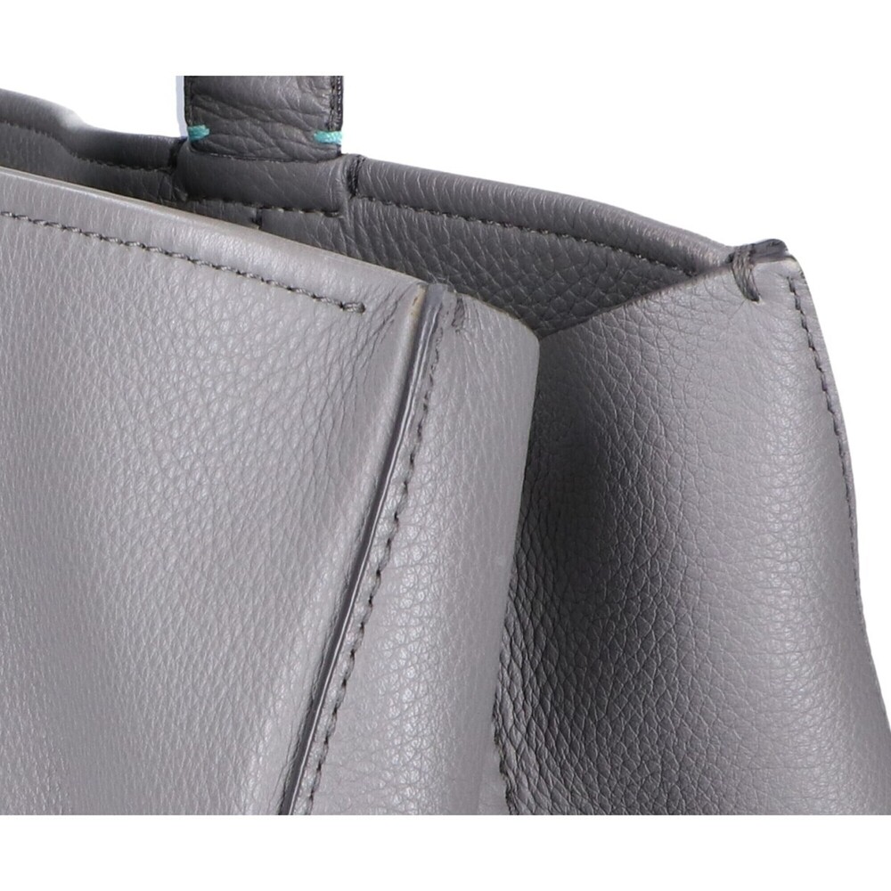 TIFFANY&Co. Tiffany Leather 2-Way Handbag/Shoulder Bag/Tote Bag, Gray, Women's - Picture 8 of 10
